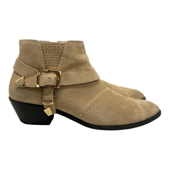 Anine Bing Bianca Tan Suede Studded Harness Casual Bohemian Ankle Boots Women 39 - Picture 6 of 15